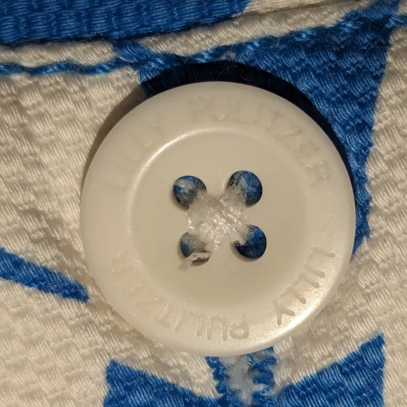 LILLY PULITZER Pants Blue White Print size 4 Beautiful Summery Print Alligator - Picture 5 of 17